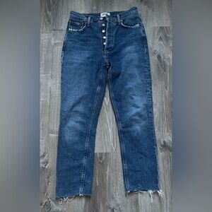 Agolde Women's Straight-Leg Dark Blue Button-Fly Jeans size 25